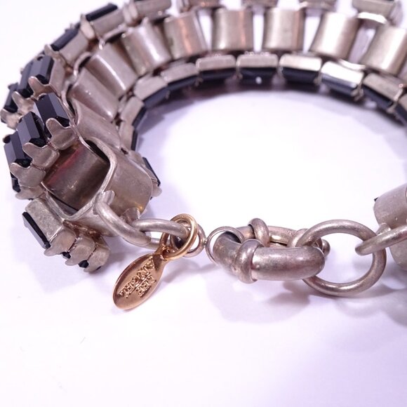 Neiman Marcus Lee Angel Women's Onyx Black Crystal Box Link Bracelet NWT 250 - Picture 12 of 16